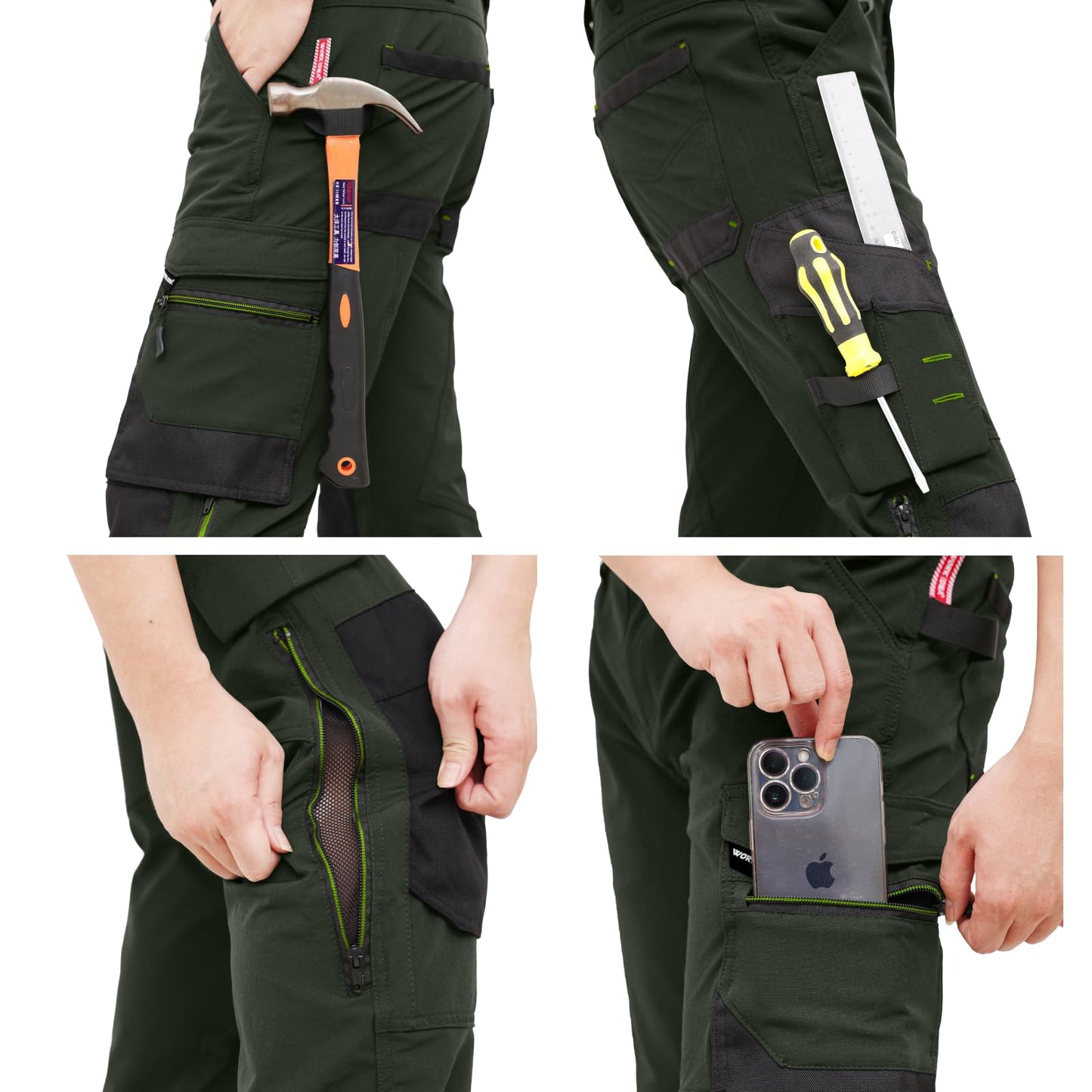 WORK IDEA Men's Slim-Fit Stretch Work Trousers: Corduroy on Critical Fabric Areas, Durable Elegance for the Highest Demands