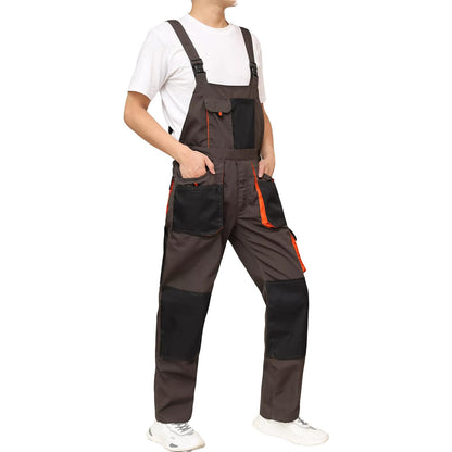 WORK IDEA Mens Work Dungarees Oxford Knee Pockets Durable Canvas