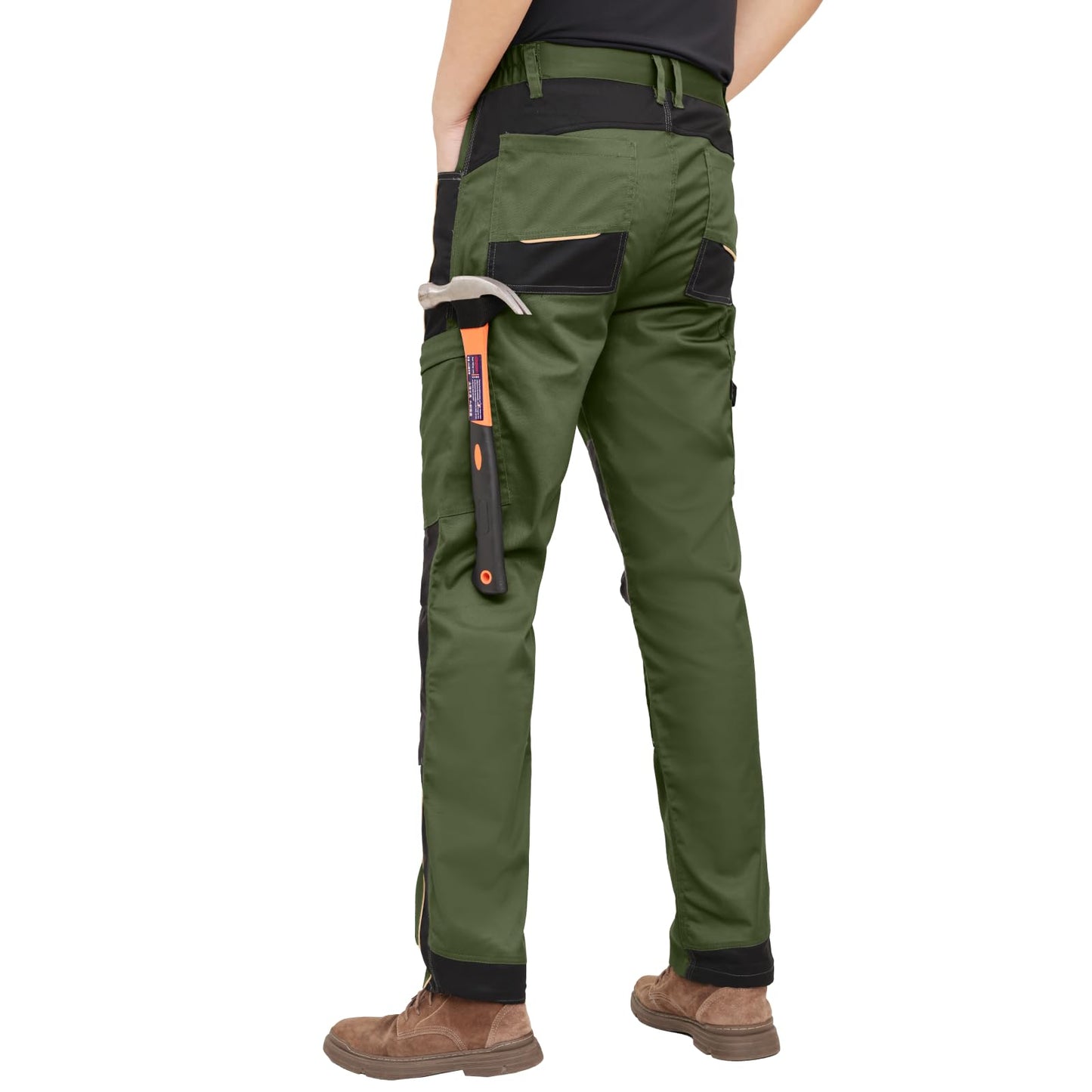 WORK IDEA Men's Stretch Work Trousers with Multiple Pockets and Tool Pockets