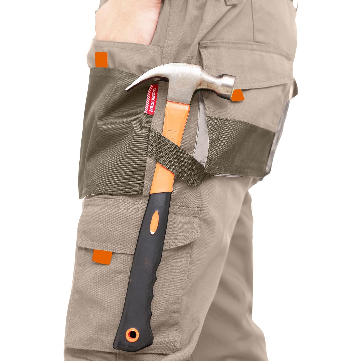 WORK IDEA Mens Work Trousers Oxford Knee Pockets Heavy Duty Canvas