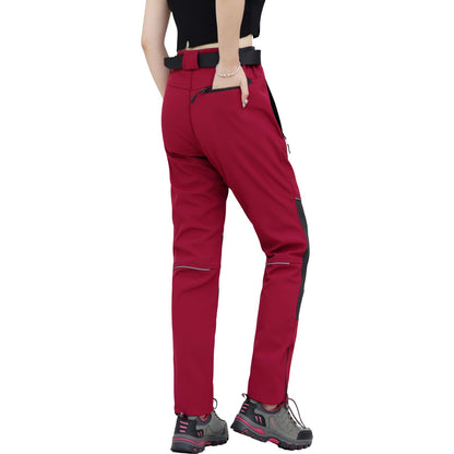 WORK IDEA Women's Outdoor Trousers for Demanding Hikes, Waterproof Material, Elastic Fit, Winter Warmth, Contrast Colour Zippers and More