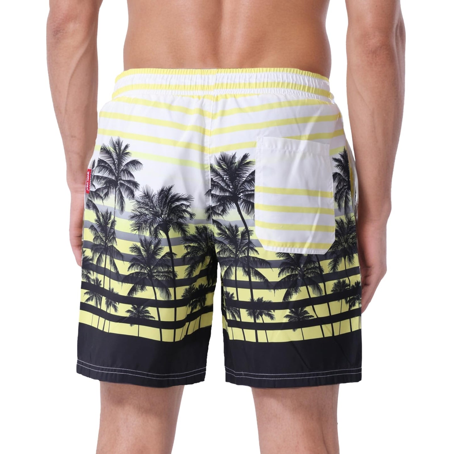 WORK IDEA Men's Quick-Drying Swimming Trunks with Print 100% Polyester - Summer Beach Board Shorts