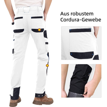 WORK IDEA Men's Slim-Fit Stretch Work Trousers: Corduroy on Critical Fabric Areas, Durable Elegance for the Highest Demands