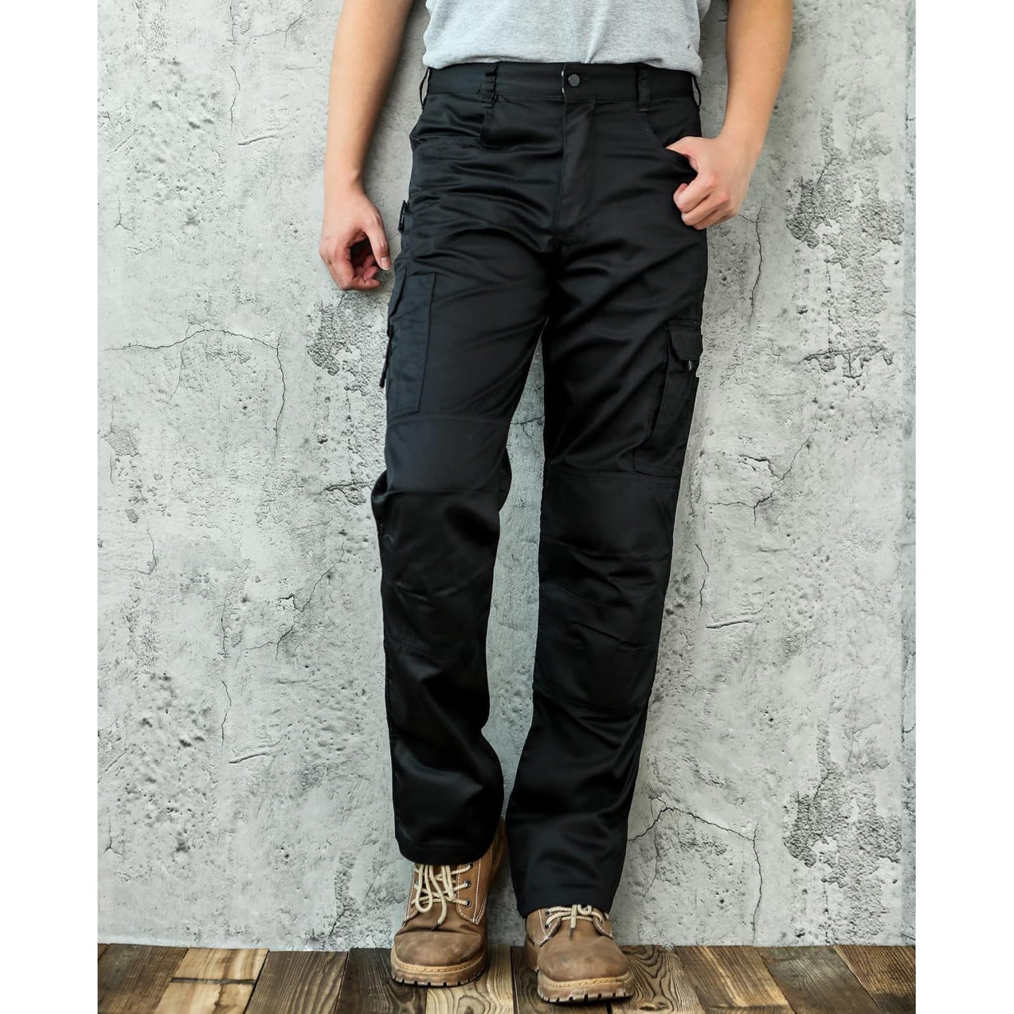 WORK IDEA Mens Work Trousers - Camouflage Trousers Mens Cargo Trousers with Inside Knee Pockets