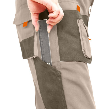 WORK IDEA Mens Work Trousers Oxford Knee Pockets Heavy Duty Canvas