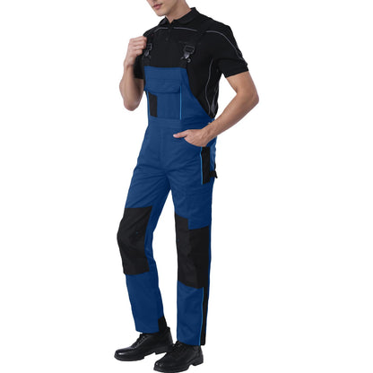 WORK IDEA Mens Stretch Work Dungarees with Multiple Pockets and Tool Pockets