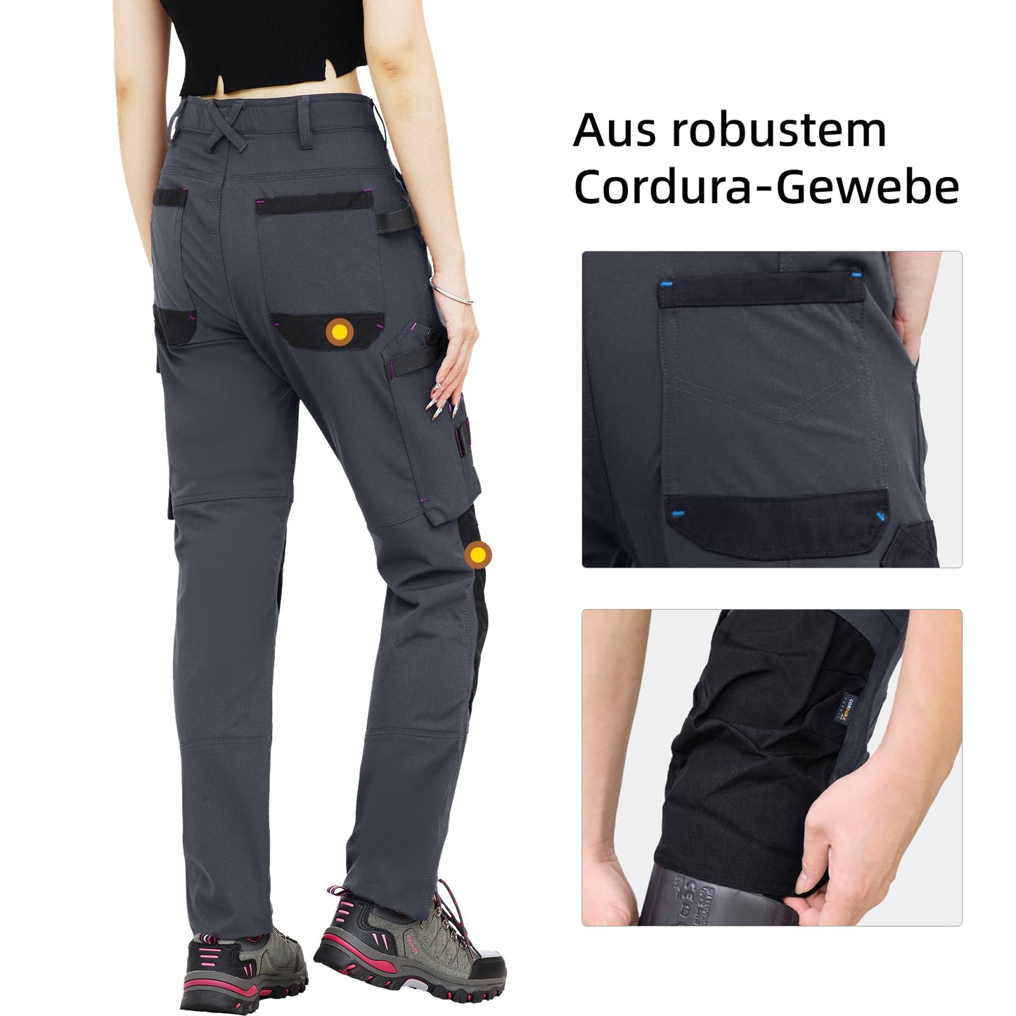 WORK IDEA Women's Slim-Fit Stretch Work Trousers: Cordura Fabric in Critical Areas, Heavy Duty, Elegant, Suitable for Highest Demands