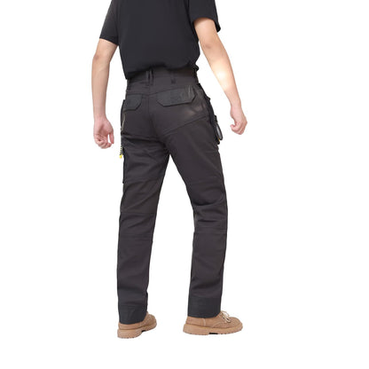 WORK IDEA Men's Work Trousers, Trousers with Multifunctional Pockets, Trousers with Removable Flight Pockets, Oxford Knee Pockets, Cotton Stretch Trousers