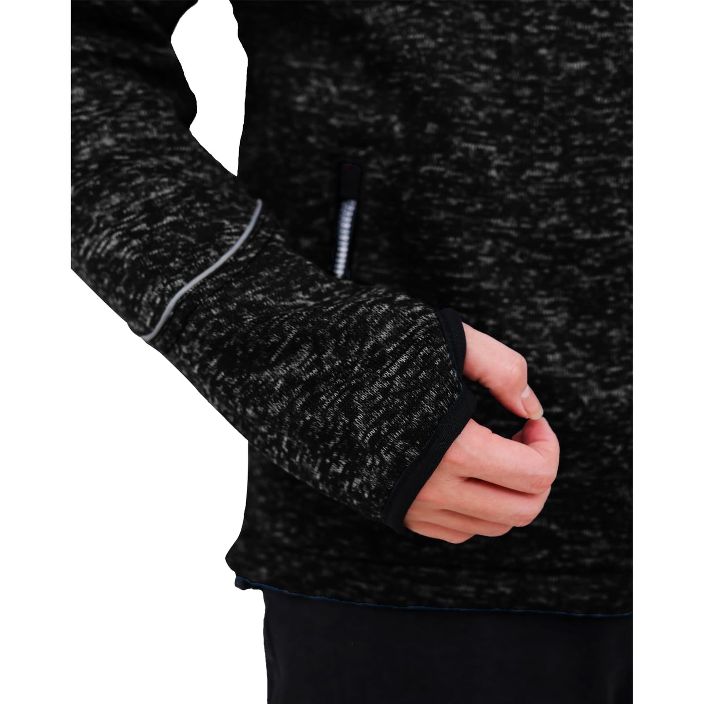WORK IDEA Men's Knitted Fleece Jacket, Fleece Cardigan, Breathable Outdoor Fleece Jackets for Men, Warm and Lightweight Knitted Fleece Jacket with Zip