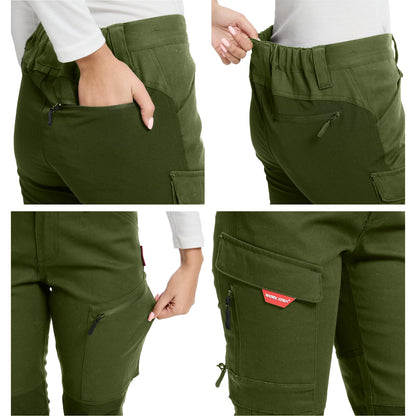 WORK IDEA Women's Hiking Trousers, Stretch Slim Fit, Water Resistant, for Outdoor Activities