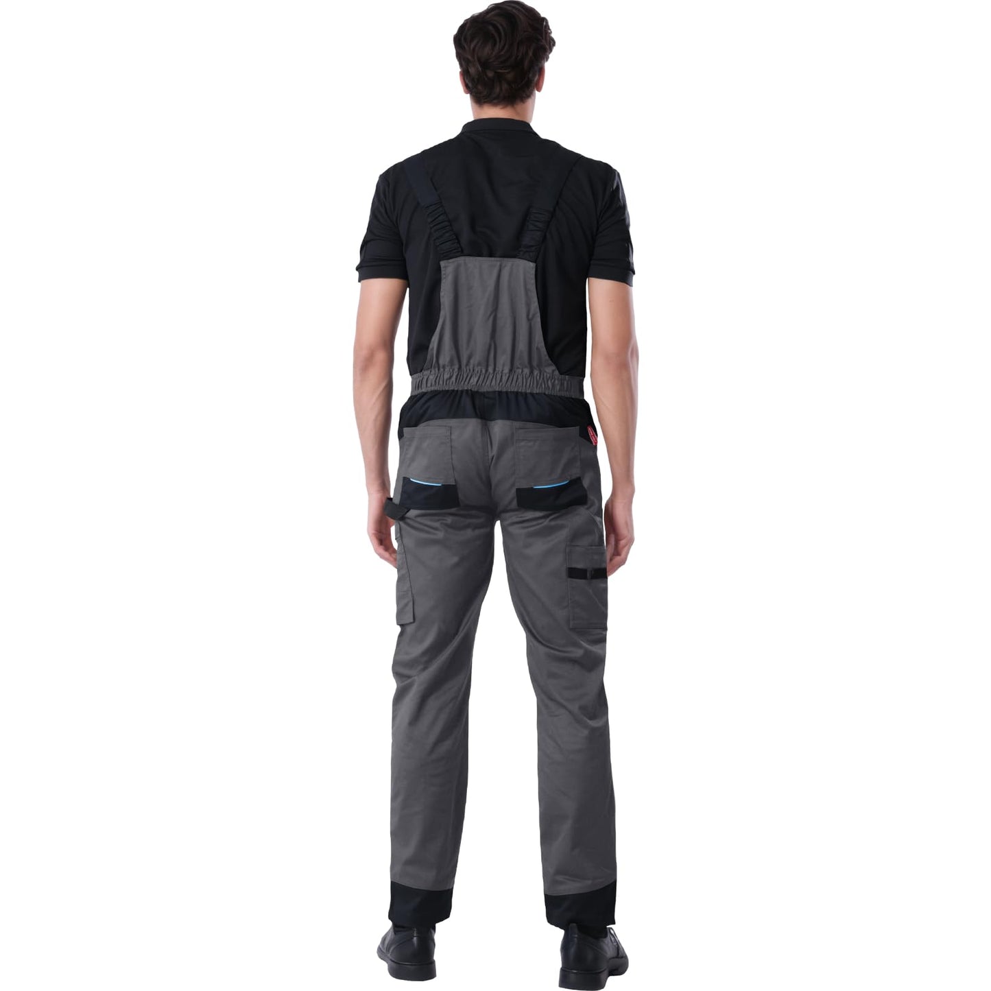 WORK IDEA Mens Stretch Work Dungarees with Multiple Pockets and Tool Pockets