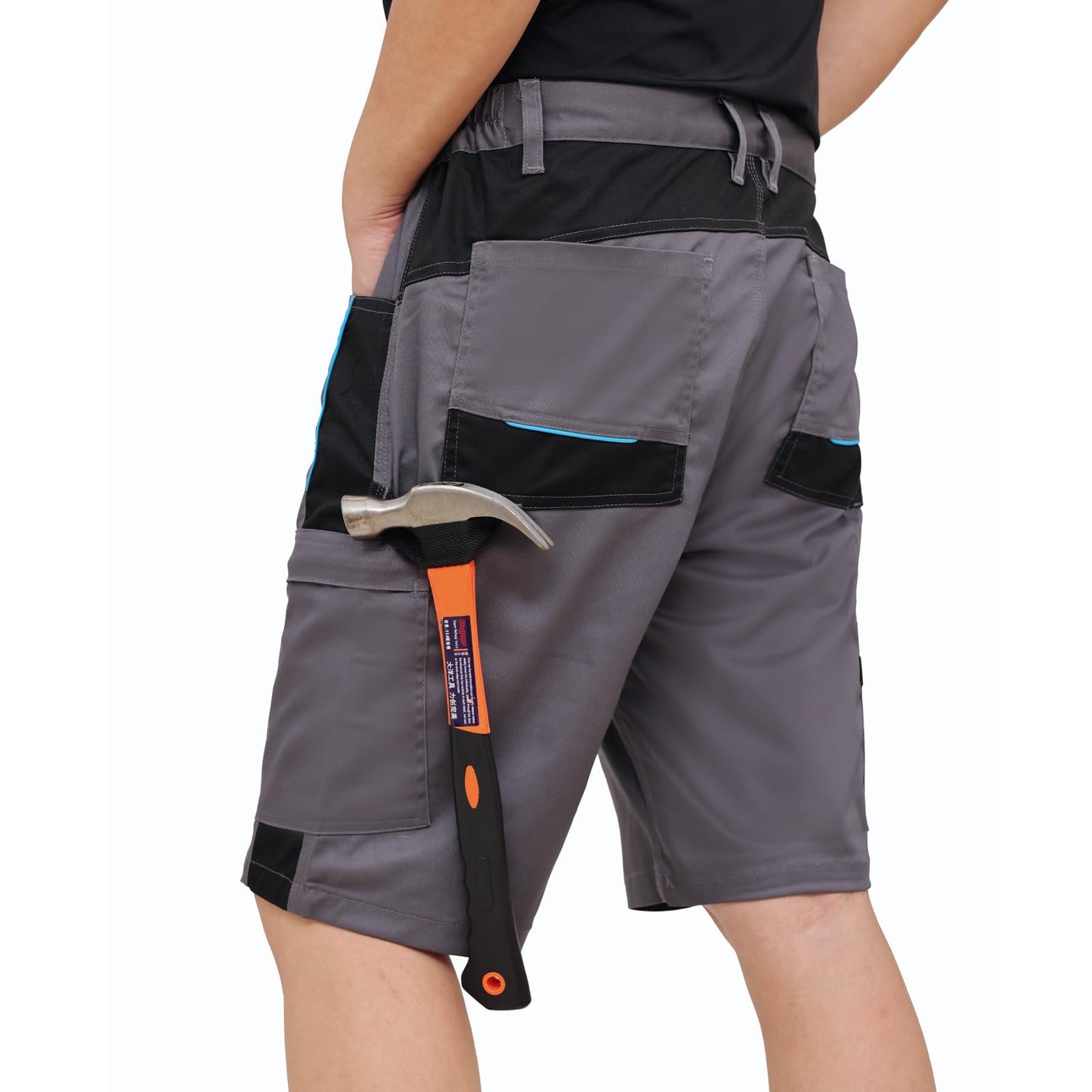 WORK IDEA Men's Stretch Work Shorts with Numerous Pockets and Tool Pockets