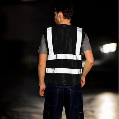 WORK IDEA Reflective Vest Car Reflective Vest with Multiple Pockets Safety Vest
