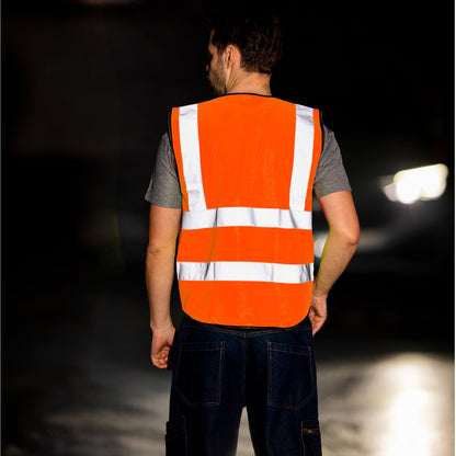 WORK IDEA Reflective Vest Car Reflective Vest with Multiple Pockets Safety Vest