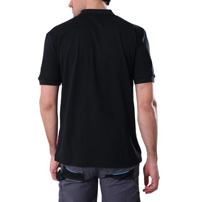 Work Idea Men's Short-Sleeved Polo Shirt with Contrast Colours, Functional Work Shirt for Work, Workshop and Leisure